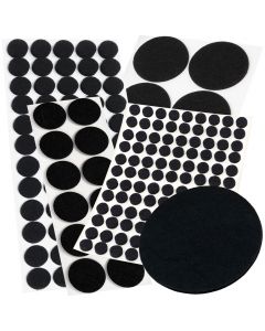 Feutres auto-adhésifs, épaisseur 3,5 mm, noirs, ronds, nombreuses tailles