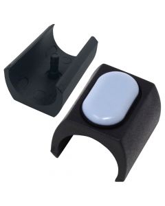 Patin à coquille de serrage avec PTFE et mandrin pour chaises cantilever ou piétement luge, noir, plusieurs tailles